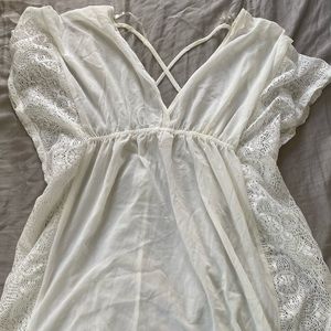 White swim suit cover up